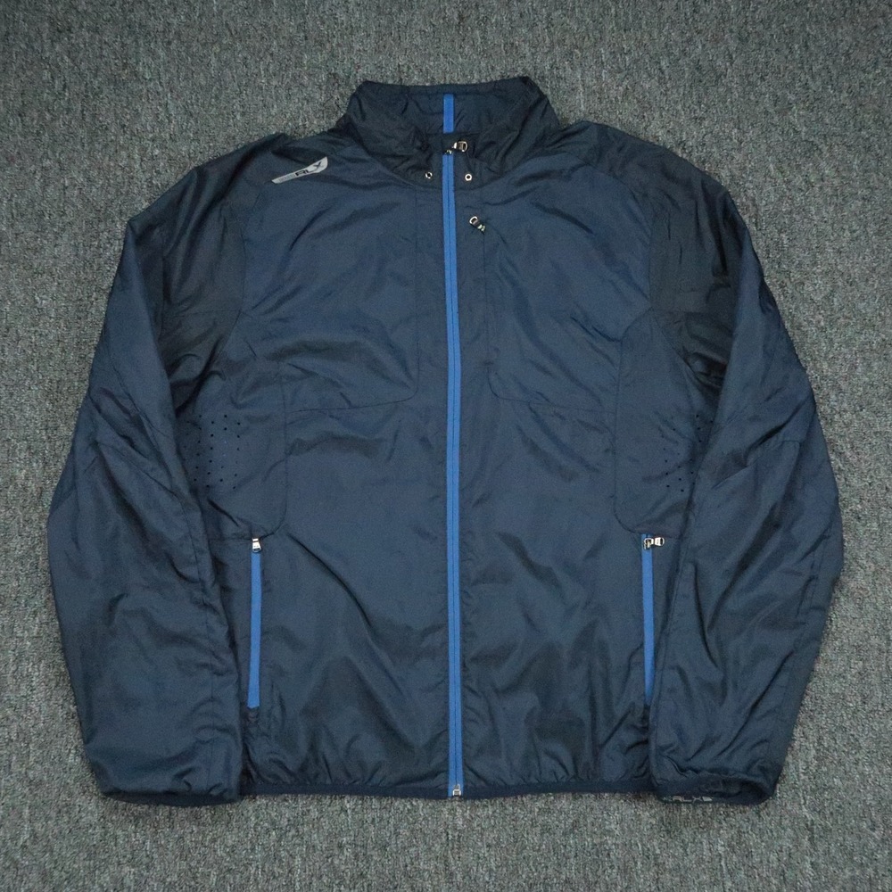 RLX Ralph Lauren Jacket Mens Large Blue Full Zip Pocket Windbreaker Lightweight